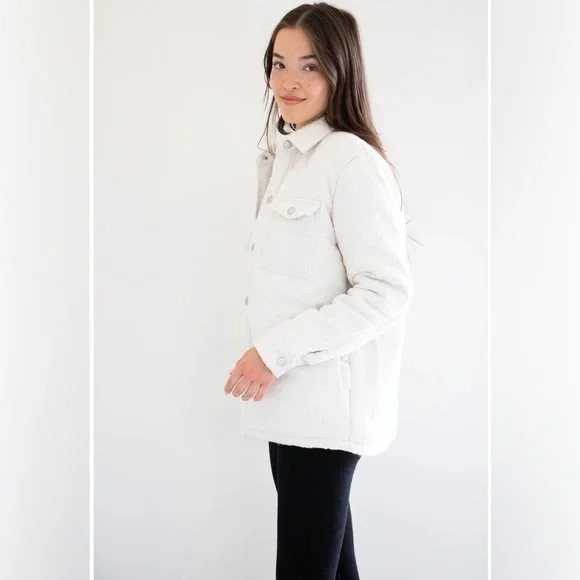 PRIV NWT Rory Mid-Length Puffer Shacket - Cream Large - Picture 7 of 7